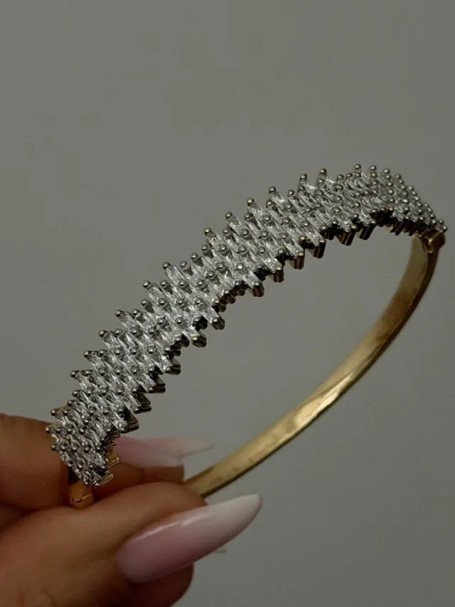 Kuyum model 14 k altın kaplama kalın gurmet bileklik