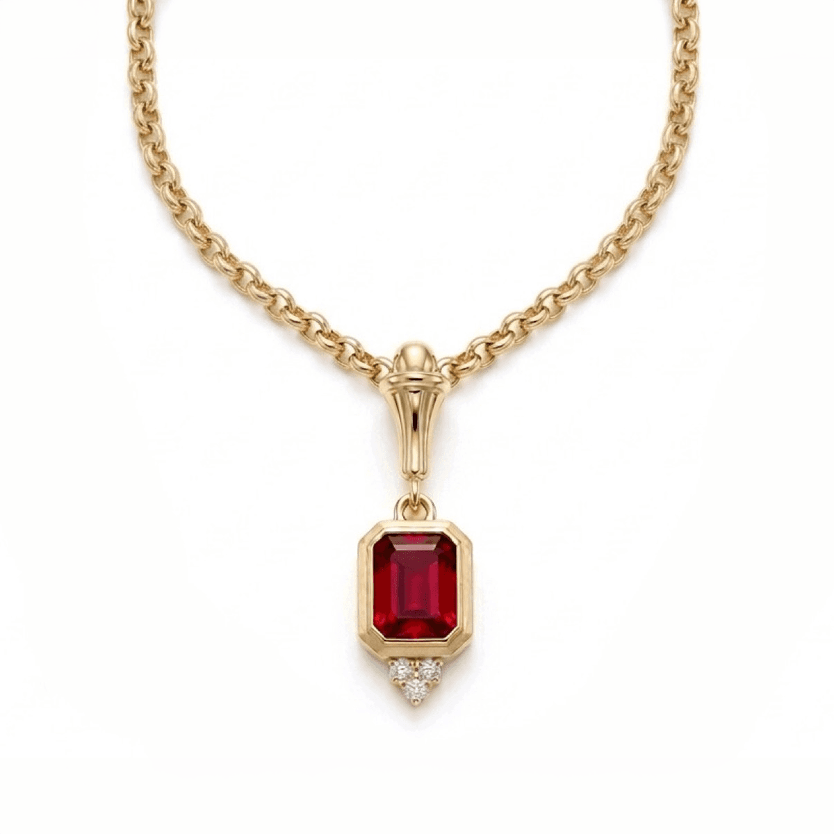Gold Bordo Tasarım Kolye - 2