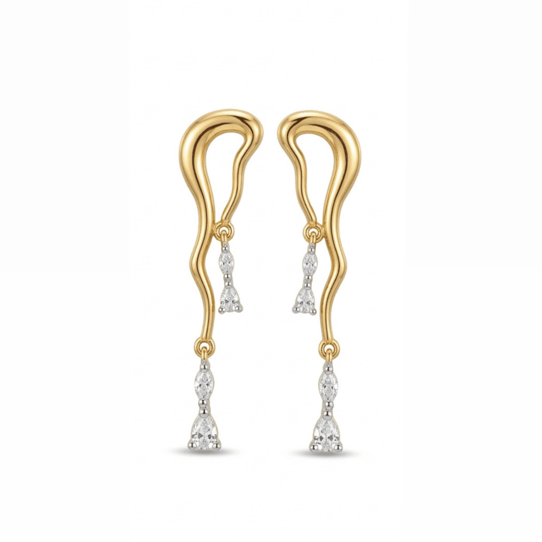 BYMN Tasarım Gold Damla Küpe - 2