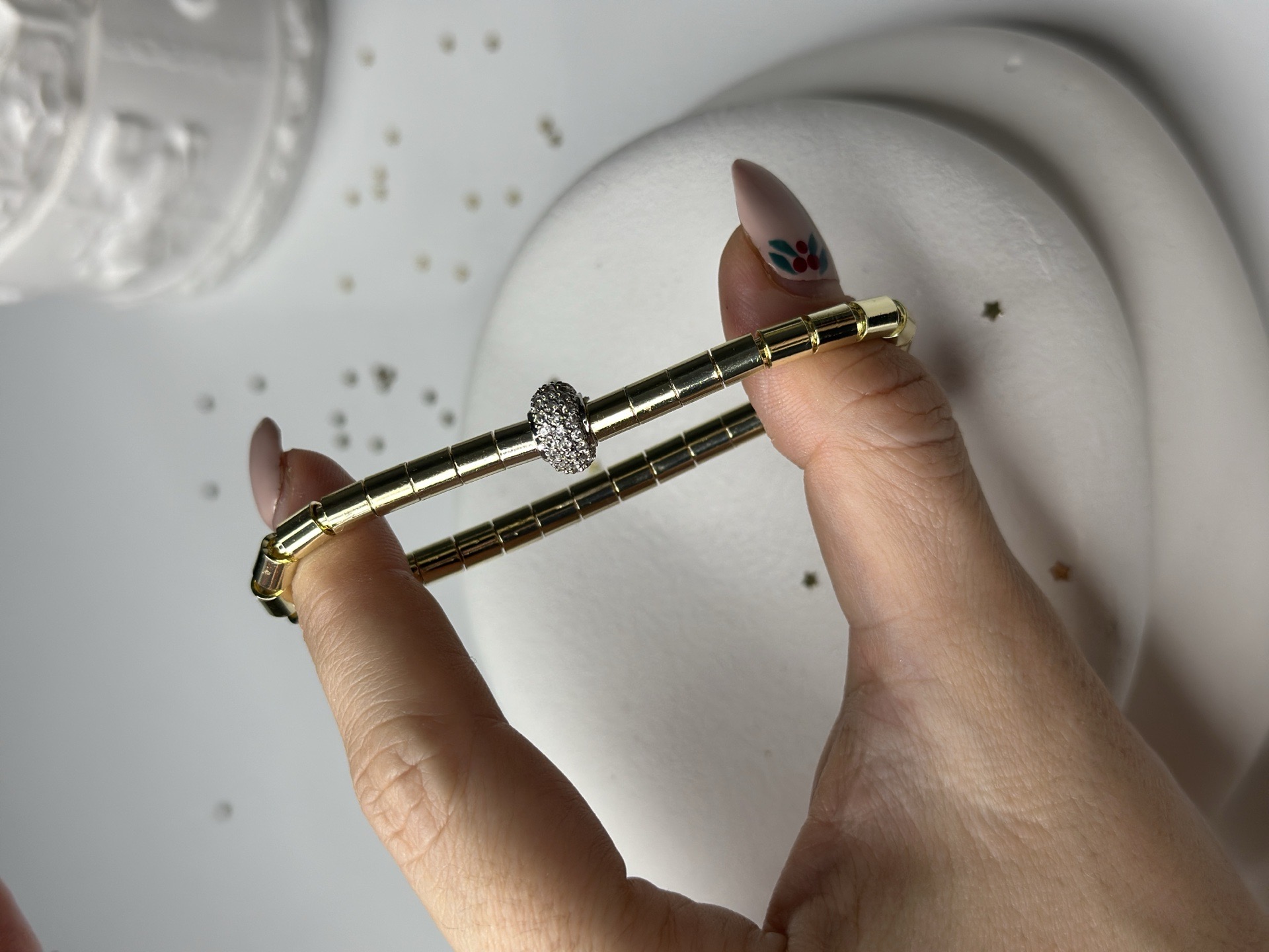 14 k Altın Kaplama Lastikli Top Bileklik - 2