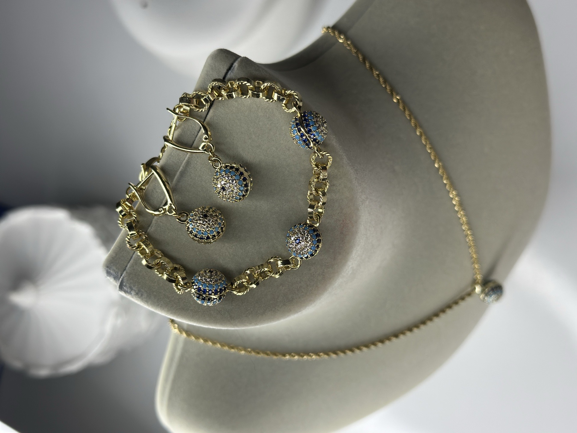 14 k Altın Kaplama Sosyete Gözü Full Set